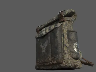 Military backpack Low-poly 3D model get