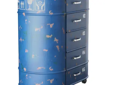 Stand on wheels Loft Vintage 3D model