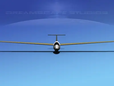 Venture Sailplane Low-poly 3D model 6