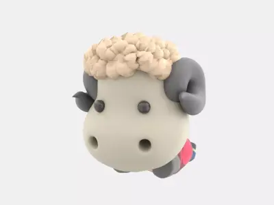Cute Sheep 3D Illustration 3D model purchase