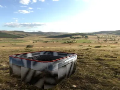 Enclosed marble couch or hotub Free low-poly 3D model
