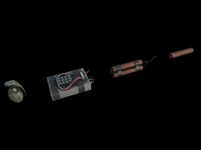 Military Props Pack Low-poly 3D model