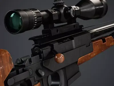 PGM 338 Sniper Rifle - PBR Texture Low-poly 3D model