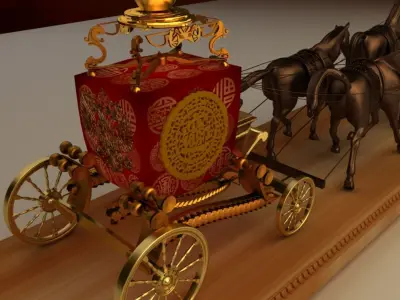 Chinese horse wagon  3D model