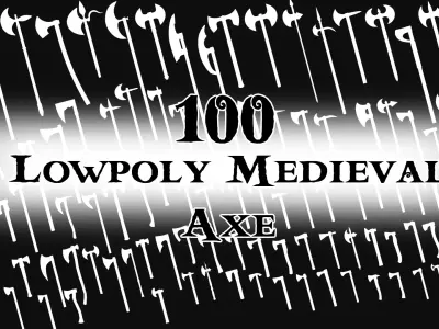 Medieval Axe Low-poly 3D model shop