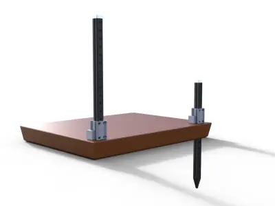 Type B anchor post for work platform or pontoon 3D print model