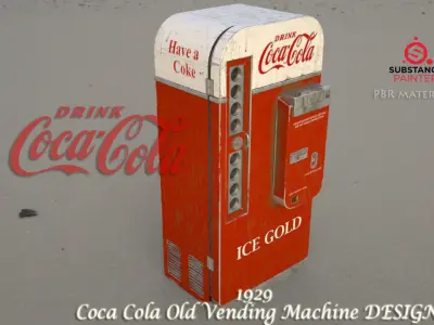 Coca Cola  Old Big   Vending Machine  design Low-poly 3D model