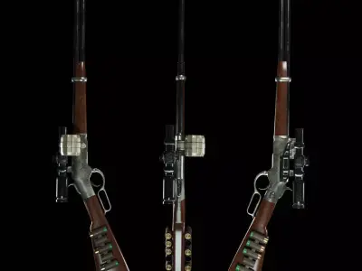 Charming shotgun Low-poly 3D model