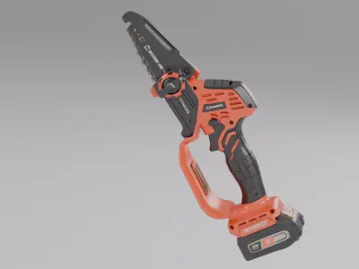 Mini Electric Chainsaw Low-poly 3D model
