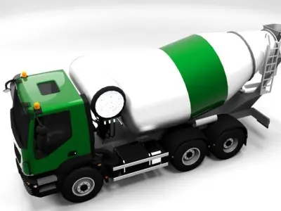 iVECO CONCRETE MIXER LOWPOLY Low-poly 3D model