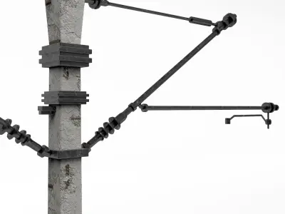 Train poles 3D model