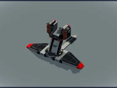 Lowpoly Sci-Fi - Modular Turrets Low-poly 3D model