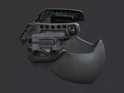 Ballistic face armor mask Low-poly 3D model