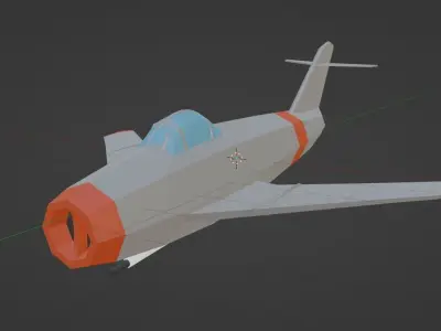 MIG airplane lowpoly Free 3D model