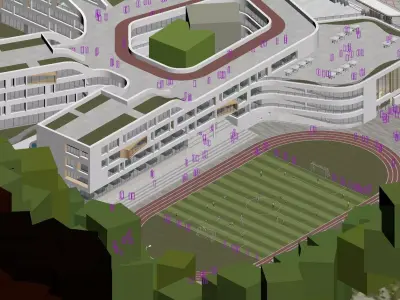 Modern Architectural Exterior School Campus Complex 3D model