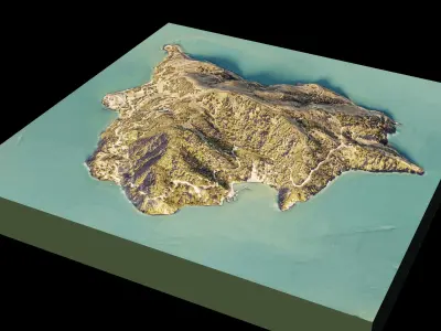 Angel Island terrain 3d model 3D model