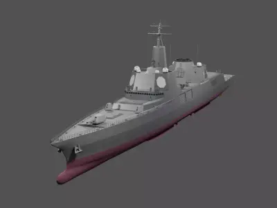American Next Generation Ship Trump-class Battleship Low-poly 3D model