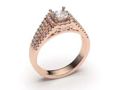 solitaire with ring sizes  8 part S37 3D print model
