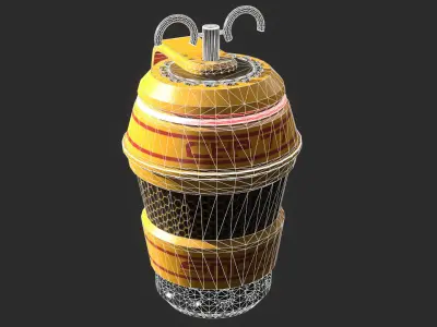 Sci-fi Grenade - CBP 77 Smoke Game Asset  Low-poly 3D model