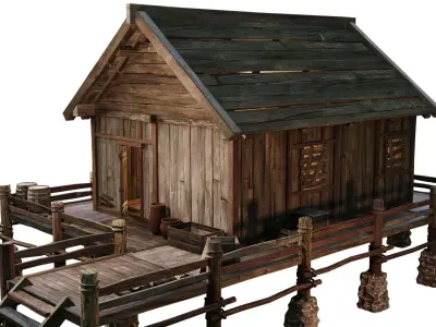 Old Lake House 21 PBR 4K GameReady Low-poly 3D model