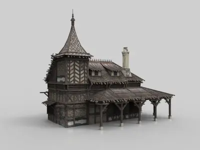 Medieval house fantasy 11 Low-poly 3D model