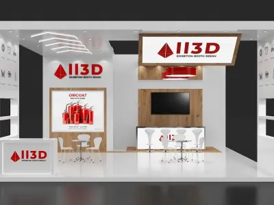 Exhibition Stand Stall Two Side Open 8X7 3D model
