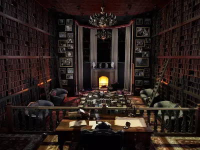 Gothic and Victorian Grand Manor Library 3D model