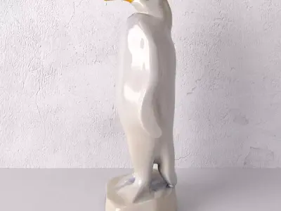 Hollohaza Hungarian Porcelain Penguin 3D model