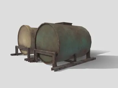 Old Tank Low-poly 3D model