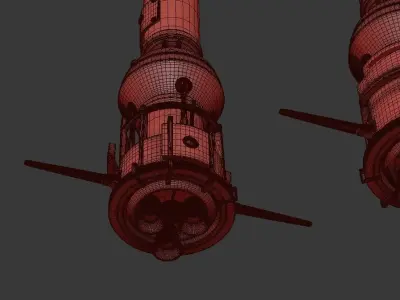 Satelite three different rockets 3D model