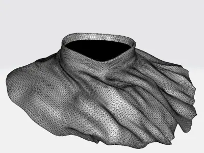 Military Scarf - High Neck Collar Low-poly 3D model