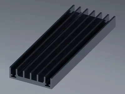 Aluminum Extruded Heat Sink MOD AL-01hs Low-poly 3D model