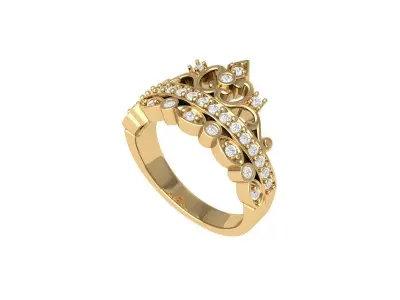 Crown Ring 3D print model