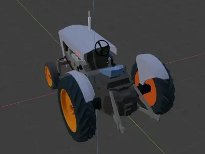 Low Poly Massey Ferguson Tractor Low-poly 3D model