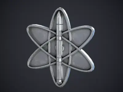 Atomic Badge Low-poly 3D model