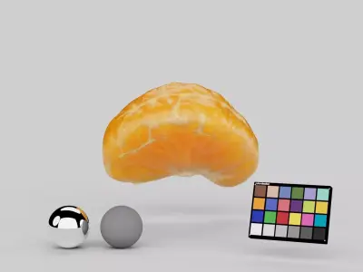 Mandarin Wedge Piece 3D model