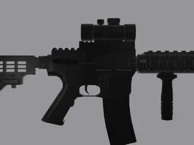 M4A1 assault rifle gun Free low-poly 3D model