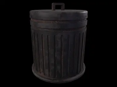 Trash Can - Game Ready - PBR 3D Model Low-poly 3D model purchase