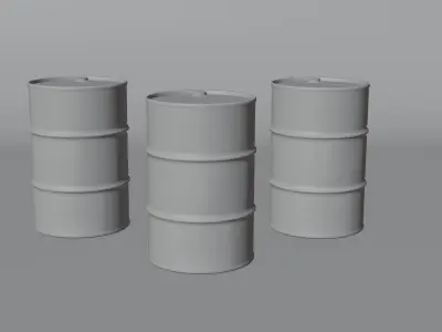 Barrel Iron old Low-poly 3D model
