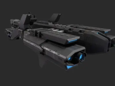 Heavy Frigate Spaceship Low-poly 3D model