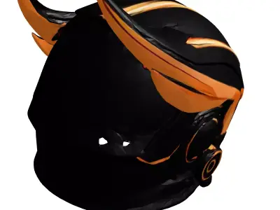 Futuristic Cyber Pilot Helmet 3D model