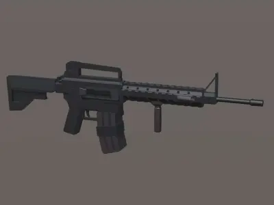 M4A1 Carbine Kit Low Poly Game Ready Low-poly 3D model