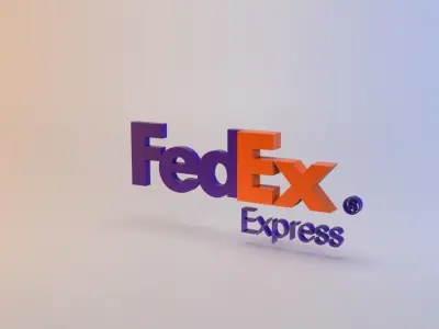 FedEx logo Low-poly 3D model
