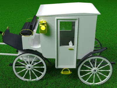 White Carriage 4K 3D model