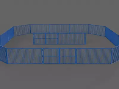 PBR Gate and Fence 6 Low-poly 3D model