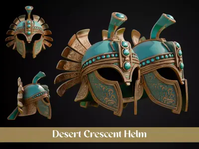 Stylized Persian Helmet - Desert Crescent 3D print model