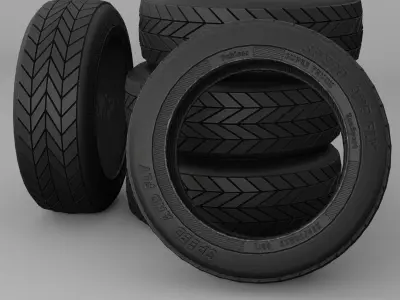 Tires Asset Low-poly 3D model