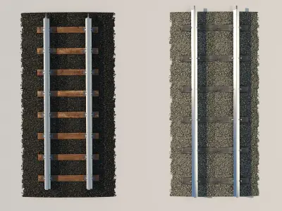 Old and New Railroad Tracks Tileable 3D models 3D model