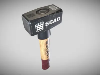 PBR Club Hammer 3D model