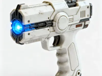 Stylized Sci-Fi Blaster Pistol 3D Low-poly 3D model